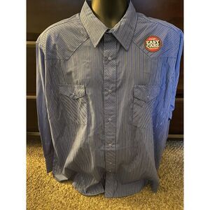 Wrangler Blue Striped‎ Casual Button Down Shirt